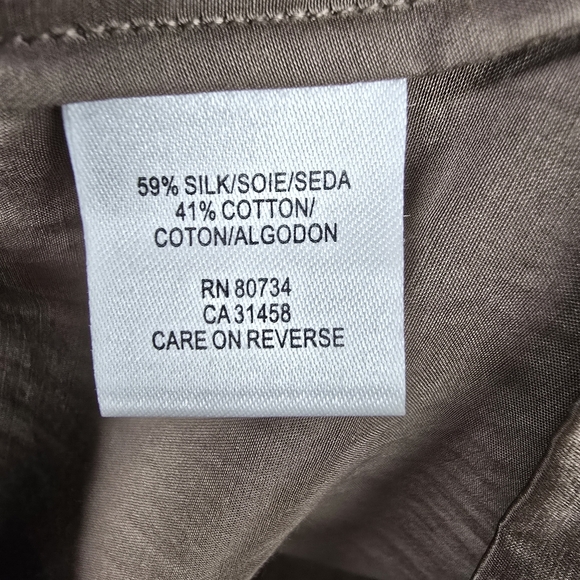 BCBGMAXAZRIA Cocktail Dress Silk Blend Side Pockets Taupe Brown Womens Size S‎ - Picture 12 of 15